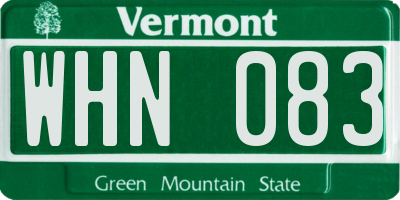 VT license plate WHN083