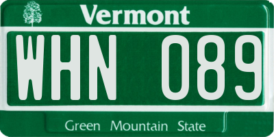 VT license plate WHN089