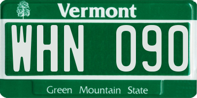 VT license plate WHN090