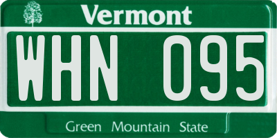 VT license plate WHN095