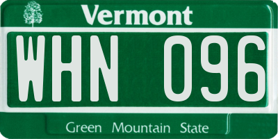 VT license plate WHN096
