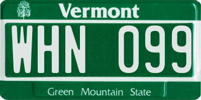 VT license plate WHN099