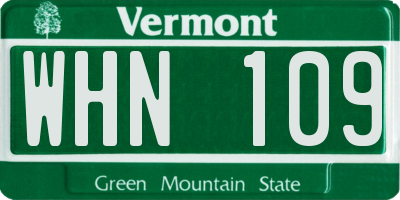 VT license plate WHN109