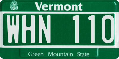 VT license plate WHN110