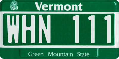VT license plate WHN111