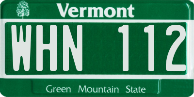 VT license plate WHN112