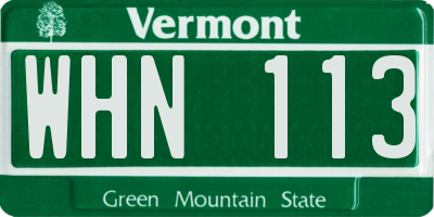 VT license plate WHN113