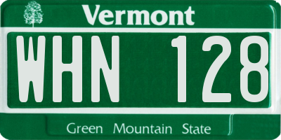 VT license plate WHN128