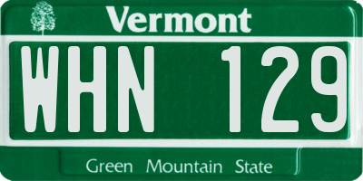 VT license plate WHN129
