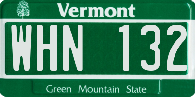 VT license plate WHN132