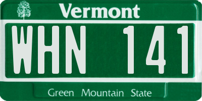 VT license plate WHN141