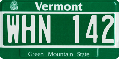 VT license plate WHN142