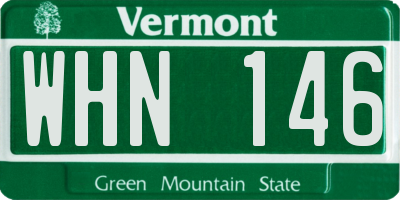 VT license plate WHN146