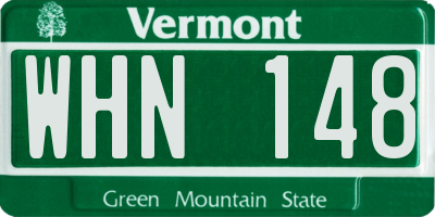 VT license plate WHN148