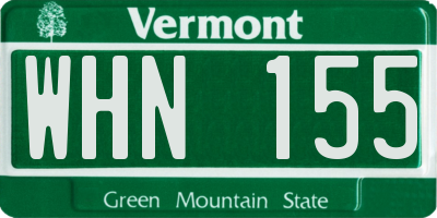 VT license plate WHN155
