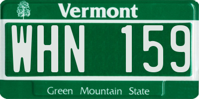 VT license plate WHN159
