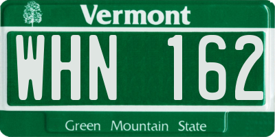 VT license plate WHN162
