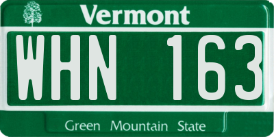 VT license plate WHN163