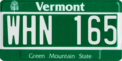 VT license plate WHN165