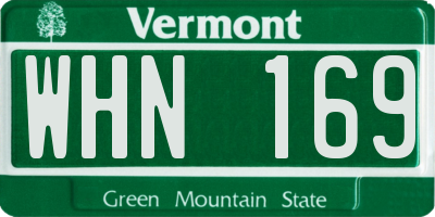 VT license plate WHN169
