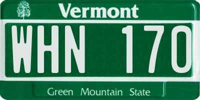VT license plate WHN170