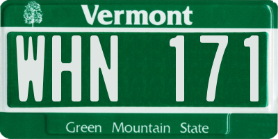 VT license plate WHN171