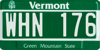 VT license plate WHN176