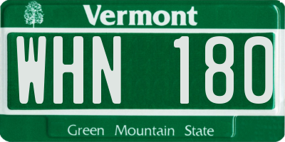 VT license plate WHN180