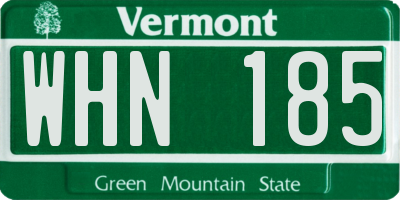VT license plate WHN185