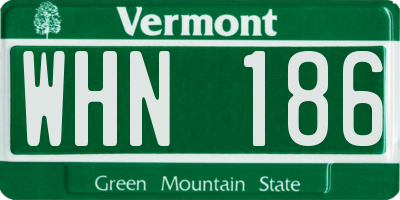 VT license plate WHN186