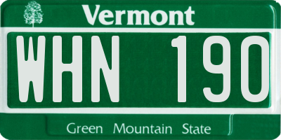 VT license plate WHN190