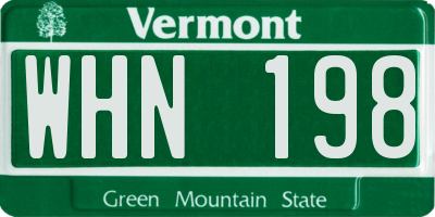 VT license plate WHN198