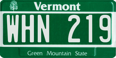 VT license plate WHN219