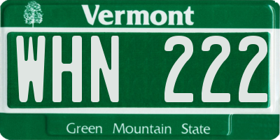 VT license plate WHN222