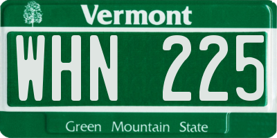 VT license plate WHN225