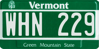 VT license plate WHN229