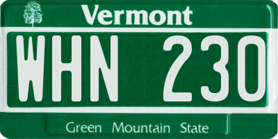 VT license plate WHN230