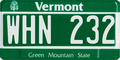 VT license plate WHN232