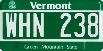 VT license plate WHN238