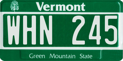 VT license plate WHN245