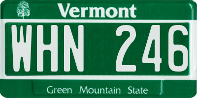 VT license plate WHN246