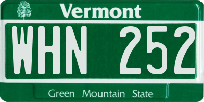 VT license plate WHN252