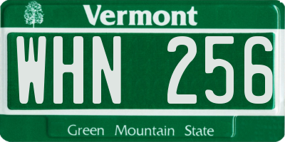 VT license plate WHN256