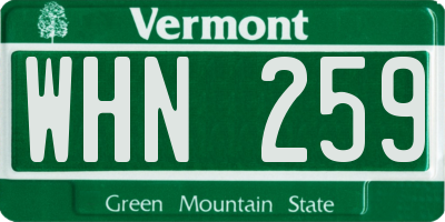 VT license plate WHN259