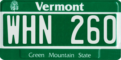 VT license plate WHN260