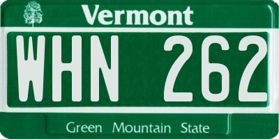 VT license plate WHN262