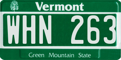 VT license plate WHN263