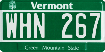 VT license plate WHN267