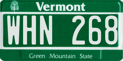 VT license plate WHN268