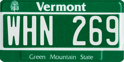 VT license plate WHN269